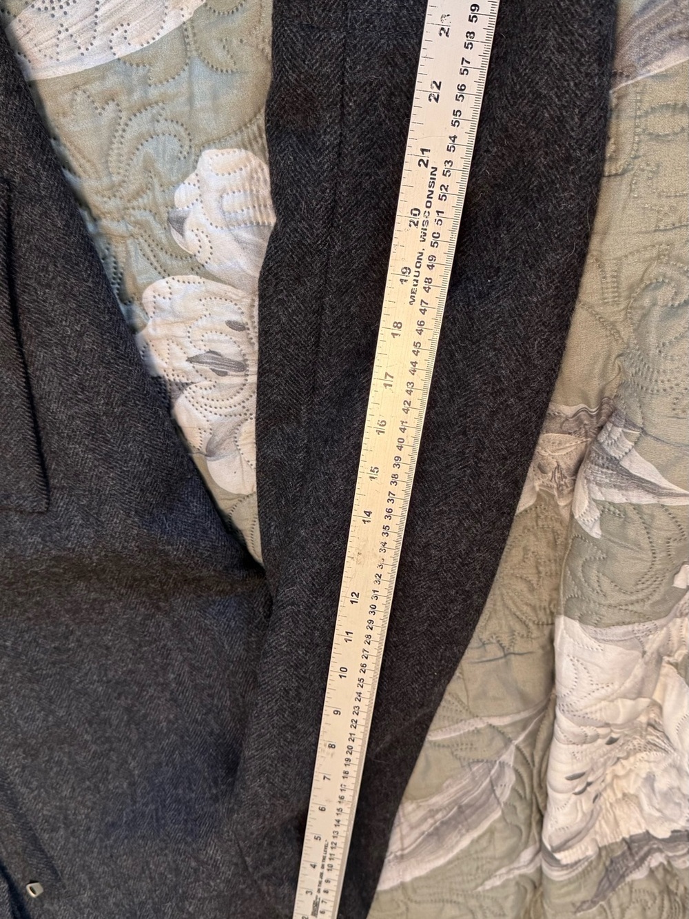 Zara Men's Dark Charcoal Wool Pea Coat - Picture 9 of 12